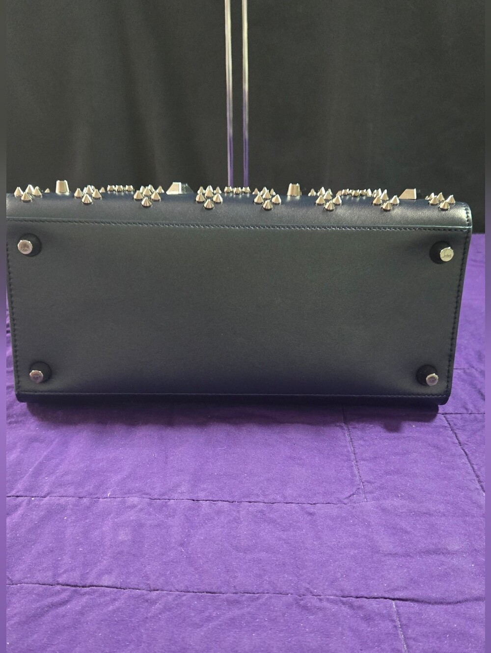 NWOT Rare Christian Louboutin Paloma Iridescent Blue Medium Perle Leather Tote - Picture 9 of 16